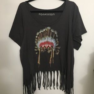 NWOT Fringe off the shoulder tee